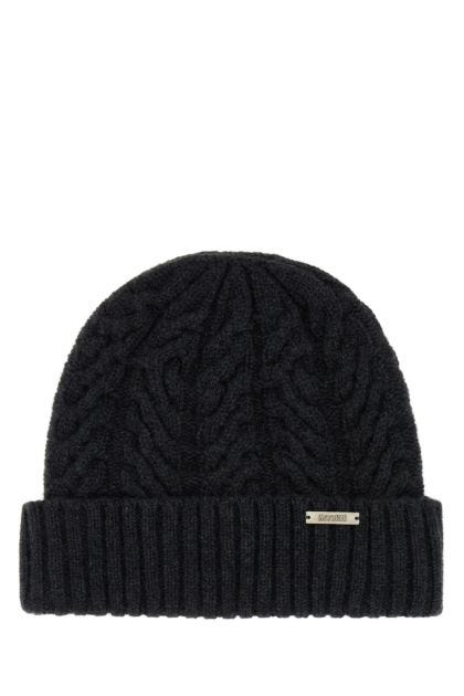 Charcoal cashmere beanie hat