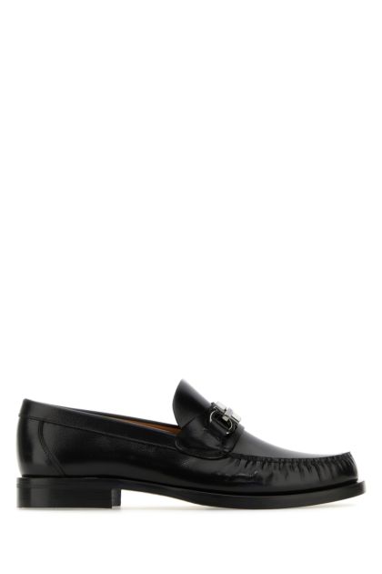 Black leather Fort loafers 