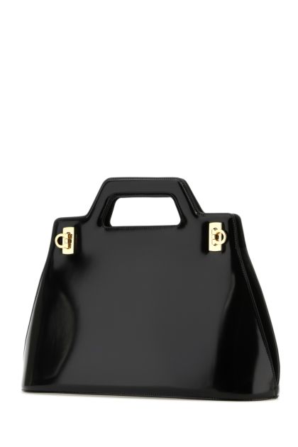 Black leather Wanda M handbag