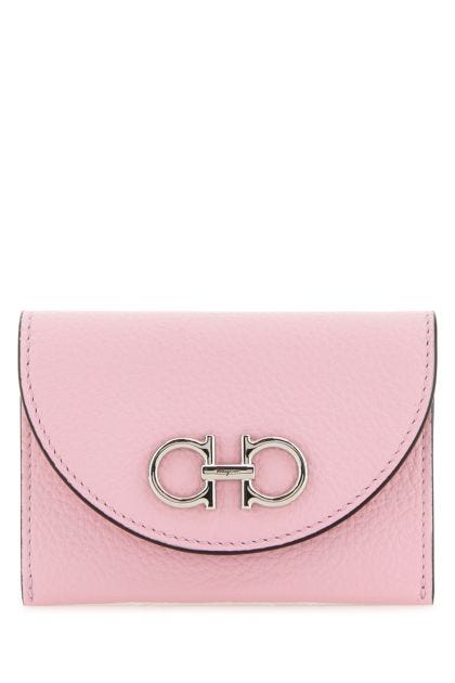 Pastel pink leather wallet