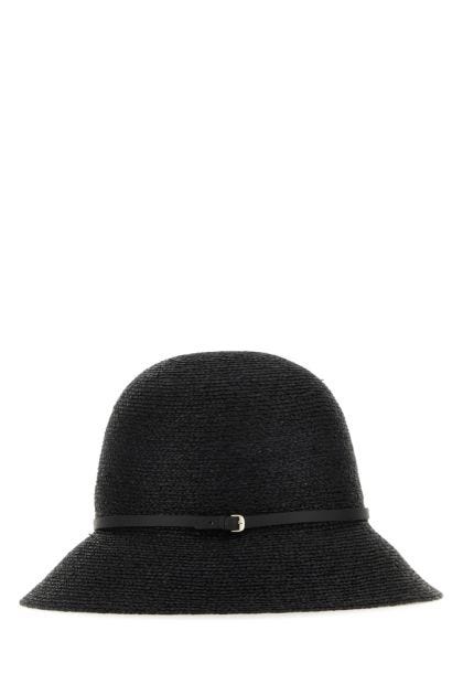 Black raffia hat