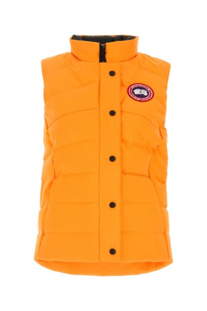 Orange polyester blend Freestyle Crew sleeveless down jacket