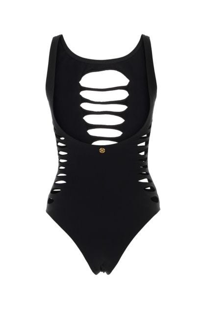 Black stretch nylon swimsuit