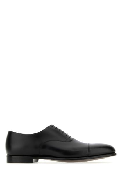 Black leather Lonsdale lace-up shoes