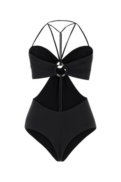 Black stretch polyester swimsuit
