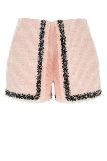 Pink bouclé shorts