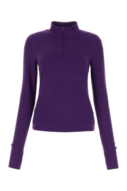 Purple stretch polyester top