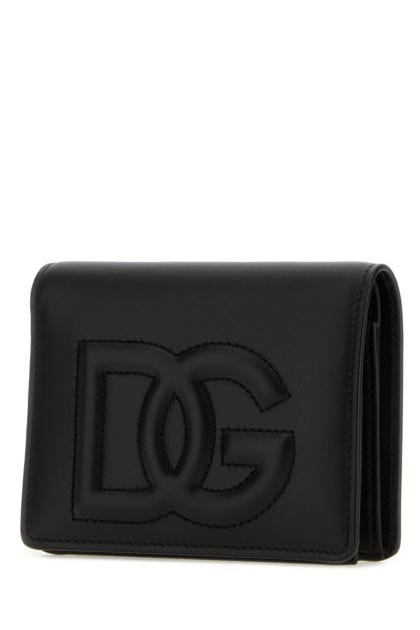 Black leather DG Logo wallet
