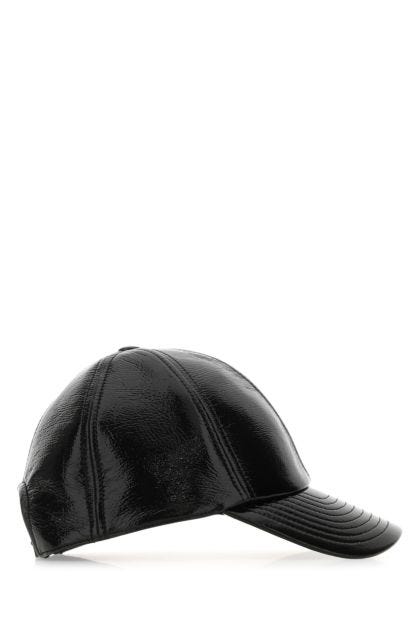 Black vinyl baseball cap