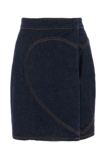 Blue denim mini skirt
