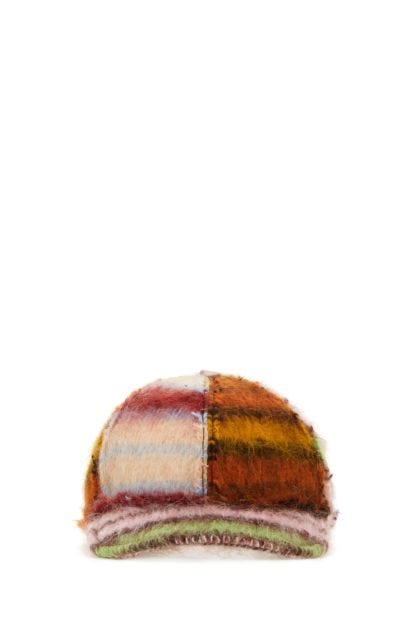 Embroidered mohair blend baseball cap