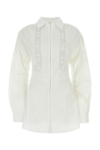 White cotton shirt dress