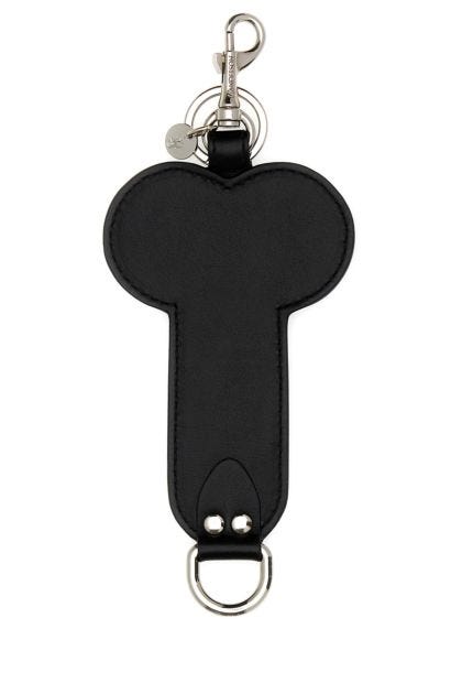 Black leather key ring