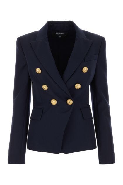 Navy blue twill blazer