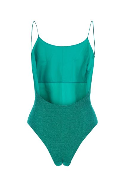 Emerald green nylon blend swimsuit