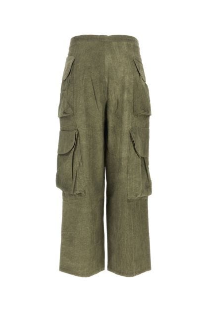 Army green cotton blend cargo pant