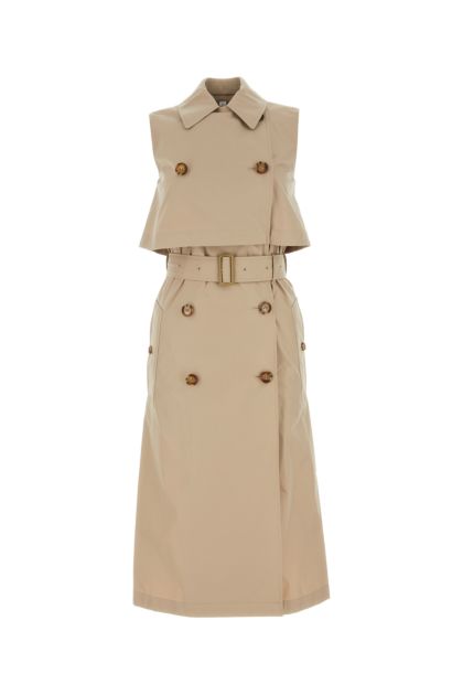 Cappuccino cotton blend trench dress