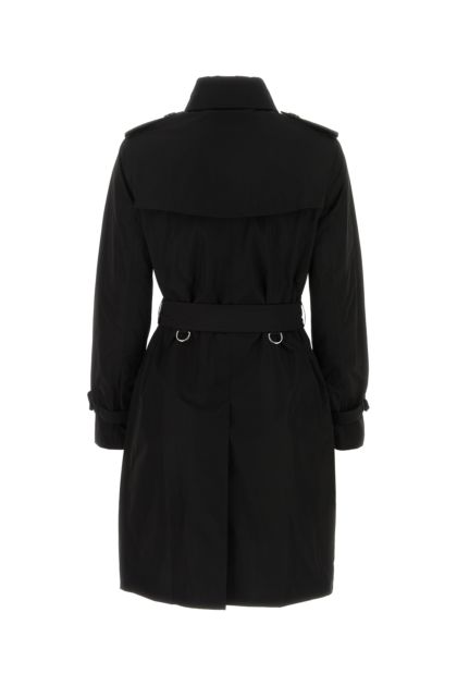 Black polyester trench coat