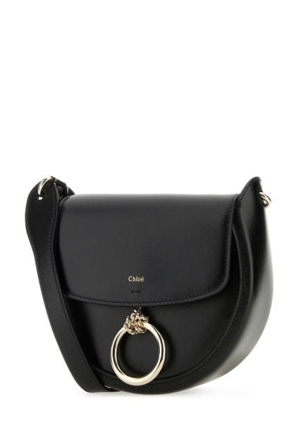 Black leather small Arlene crossbody bag