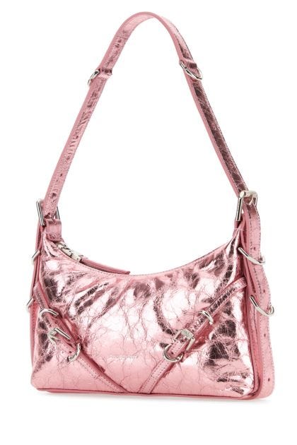 Pink leather mini Voyou shoulder bag