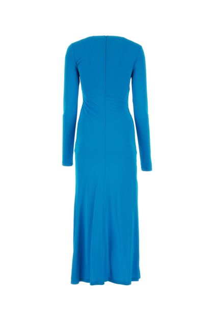 Turquoise crepe long dress