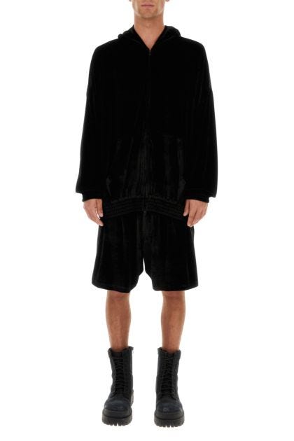 Black velvet oversize sweatshirt 