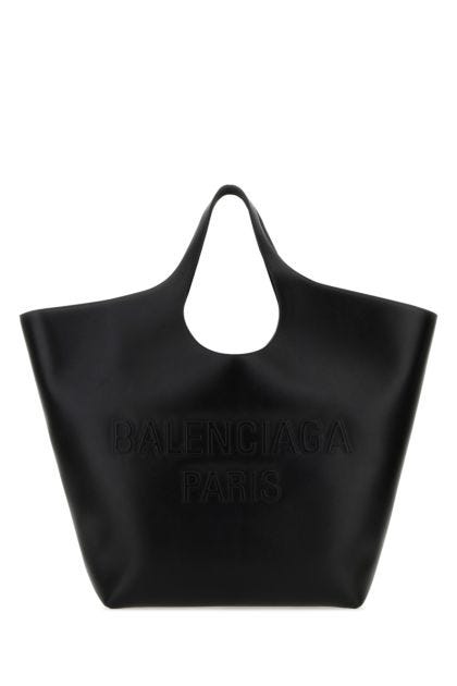 Black leather large Mary-Kate shopping bag