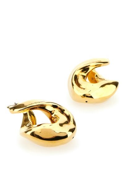 Gold metal Twisted earrings