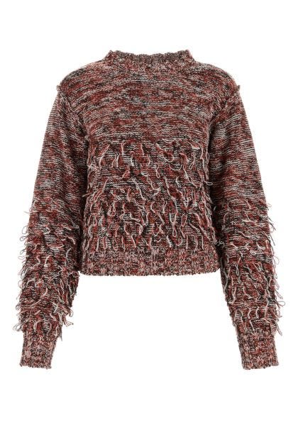 Embroidered cotton blend sweater