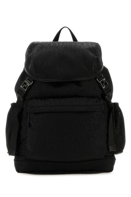 Black nylon Versace Allover backpack 