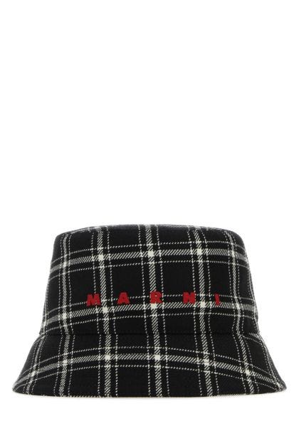 Embroidered wool bucket hat
