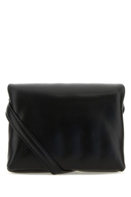 Black leather mini Prisma clutch 