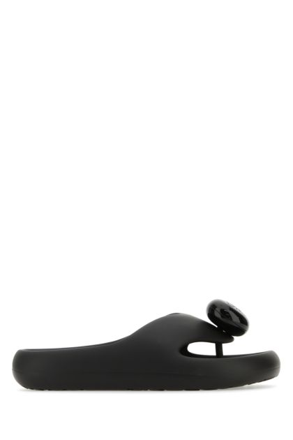 Black rubber thong slippers