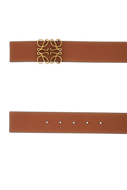 Brown leather Anagram belt 