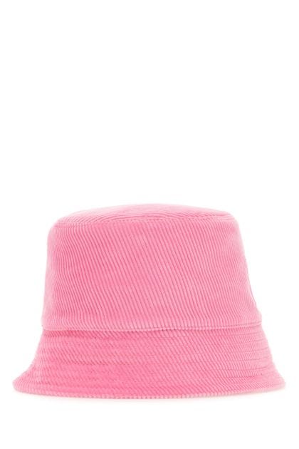 Cappello da pescatore in velluto a coste rosa