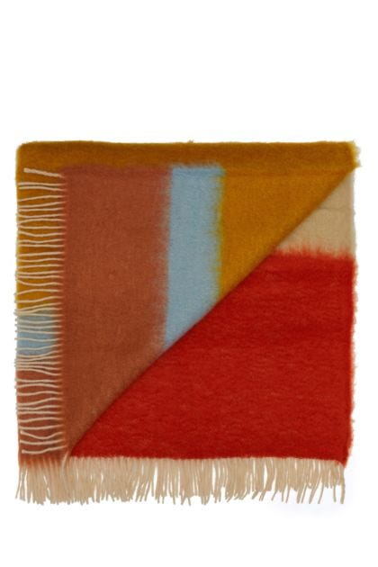 Multicolor mohair blend blanket  