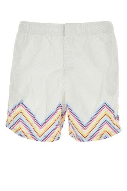 Printed polyester blend swimming shorts