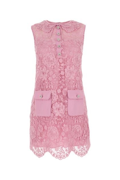 Pink lace mini dress 