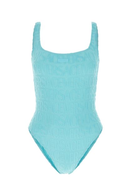 Light-blue terry fabric swimsuit