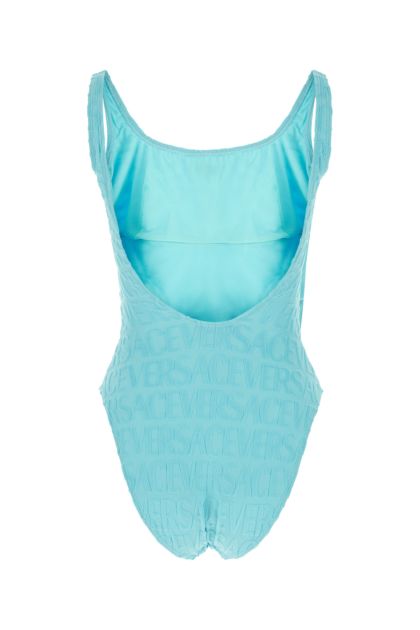 Light-blue terry fabric swimsuit