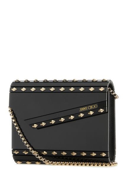 Black acrylic and leather Candy clutch