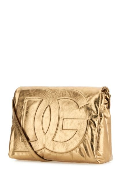 Gold leather DG Logo Bag Soft clutch