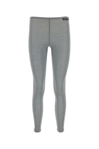 Melange grey silk leggings