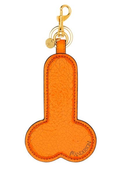 Orange leather key ring