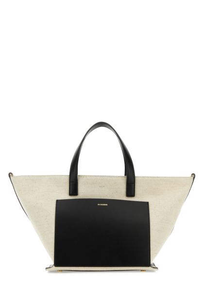 Two-tone canvas and leather small Wander Square handbag 