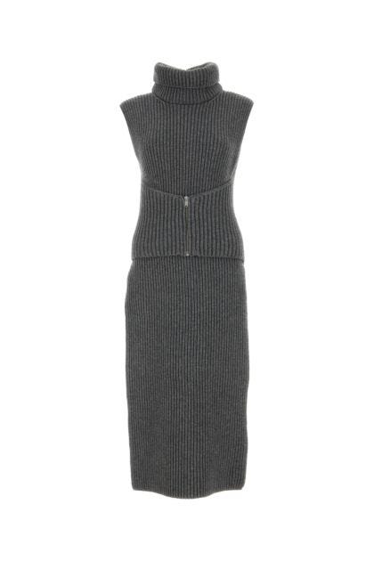 Melange dark grey blend sweater dress