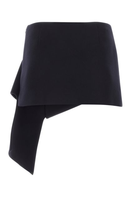 Midnight blue wool blend mini skirt 