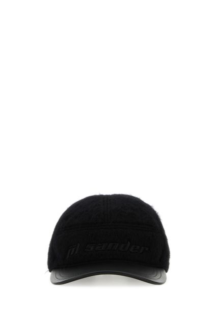 Black wool blend baseball cap