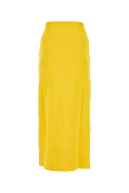 Yellow viscose blend skirt 
