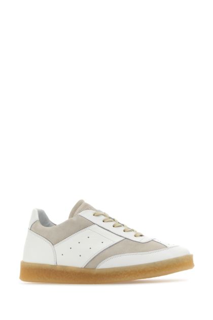 Two-tone leather and suede sneakers 
